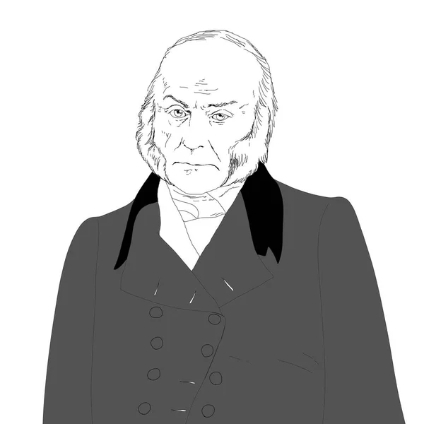 Realistyczna Ilustracja Prezydenta Stanów Zjednoczonych Johna Quincy Adamsa — Zdjęcie stockowe