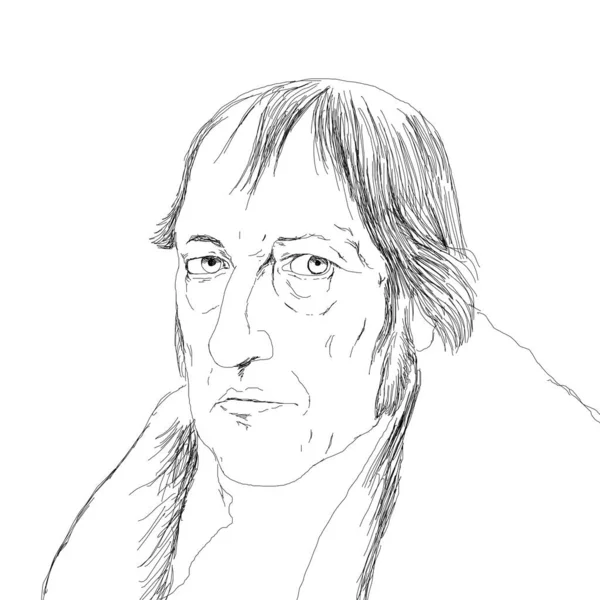 Ρεαλιστική Απεικόνιση Του Γερμανού Φιλόσοφου Georg Wilhelm Friedrich Hegel — Φωτογραφία Αρχείου