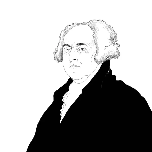 Realistyczna Ilustracja Prezydenta Stanów Zjednoczonych Johna Adamsa — Zdjęcie stockowe