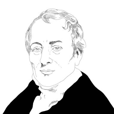 İngiliz ekonomist David Ricardo 'nun gerçekçi çizimi