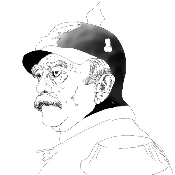 Realistisk Illustration Den Tyske Ledaren Otto Von Bismarck — Stockfoto