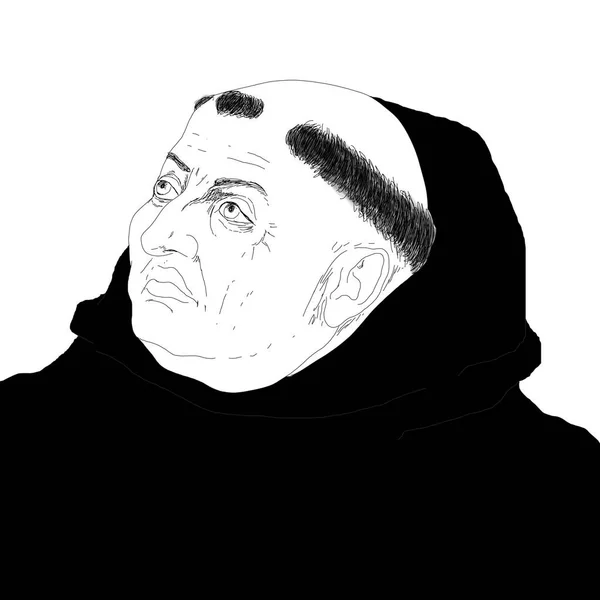Realistyczna Ilustracja Katolickiego Filozofa Tomasza Akwinu — Zdjęcie stockowe