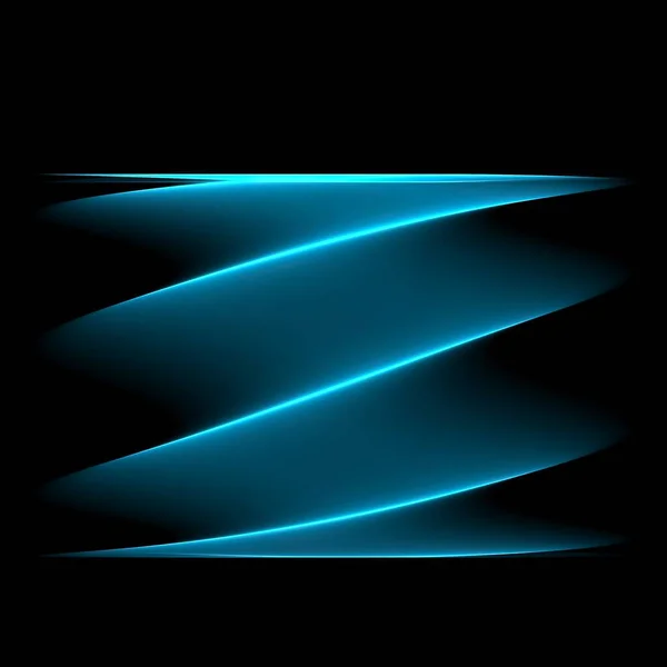 Futuristic smoke. Neon blue color light geometric lines on a black background. Neon mystical light mockup for logo concept