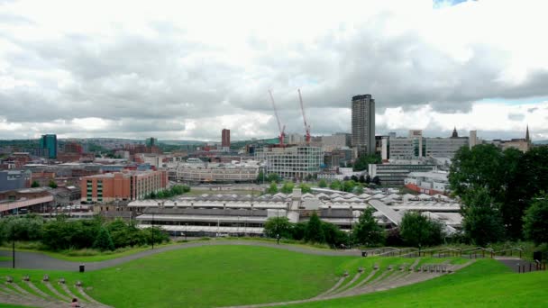 Dramatický Pohled Město Sheffield Letním Dni — Stock video