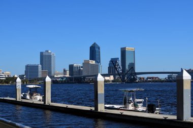 Ünlü Jacksonville, Florida nehir manzaralı arka plan.