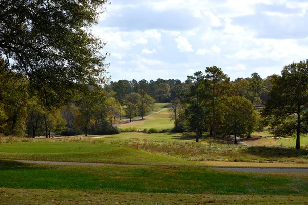 Landschappelijk Uitzicht Met Golfbaan Groen Landschap — Stockfoto