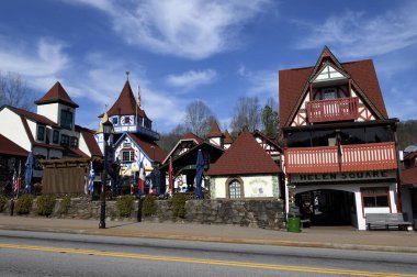 Historic Helen, Georgia Alpine Village located at the Southern Appalachian Mountains. Visited by tourist around the world.