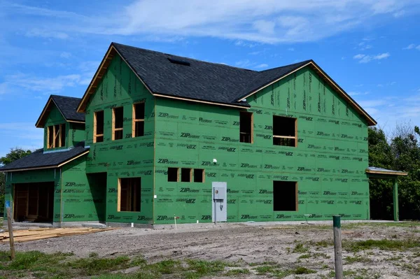 Neue Home Baustelle Ozeanstrand Florida lizenzfreie Stockfotos