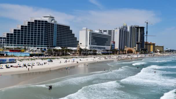 Daytona Beach Florida Zeegezicht Met Bewegende Golven — Stockvideo