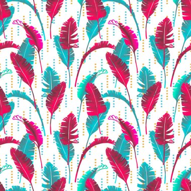 Palmiye yaprakları pürüzsüz. El çizimi dijital model. Tropik yapraklar. Beyaz arkaplanda egzotik illüstrasyon.