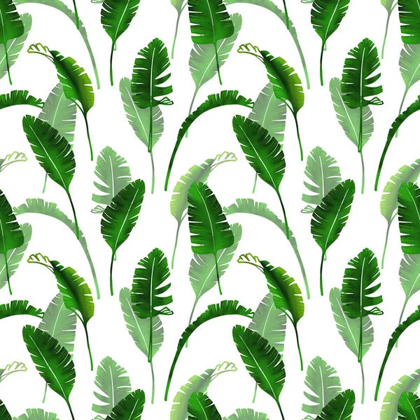 야자나무는 솔기없는 무늬를 남긴다 손으로 디지털 패턴을 그렸습니다 잎이야 배경에 — 스톡 사진