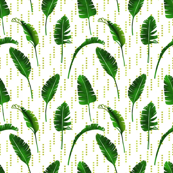 Palmbladeren Naadloos Patroon Met Hand Getekend Digitaal Patroon Tropische Bladeren — Stockfoto