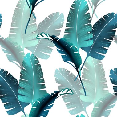 Palmiye yaprakları pürüzsüz. El çizimi dijital model. Tropik yapraklar. Egzotik çizimler.