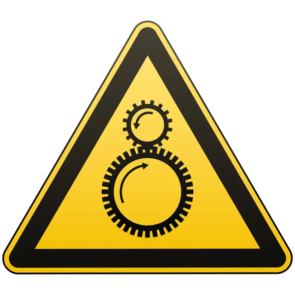 Carefully Tightening Rotating Elements Possible Attention Dangerous Warning Sign Safety — Stock Vector
