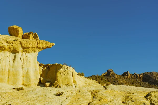 Den Förtrollade Staden Bolnuevo Eroderade Gula Sandstensformationer Murcia Spanien Turistattraktion — Stockfoto
