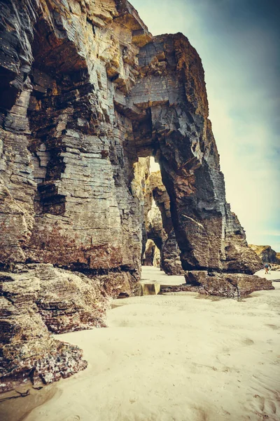 Spiaggia Delle Cattedrali Playa Las Catedrales Ribadeo Provincia Lugo Galizia — Foto Stock