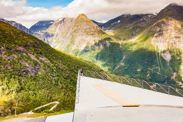 stock image Utsikten viewpoint at Gaularfjellet. Tourist attraction. Scenic route in Norway.