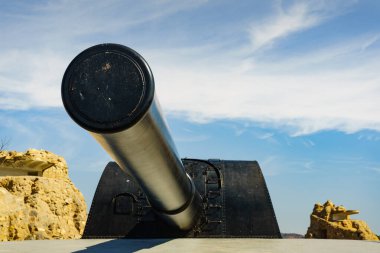 Seyahat güzergahı. İspanya 'daki Castillitos Silah Bataryası. Sahil savunması için askeri top, donanma topları..