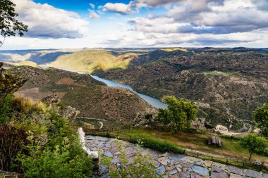 Douro river landscape. Border between Portugal and Spain. National Parks. View from Penedo Durao lookout.