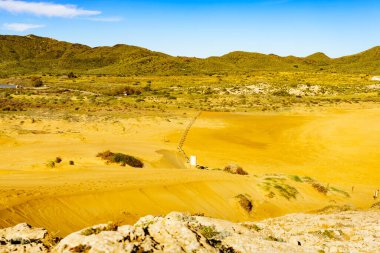 Akdeniz sahili kum tepeleri, Murcia bölgesi, Calblanque Bölgesel Parkı, İspanya.