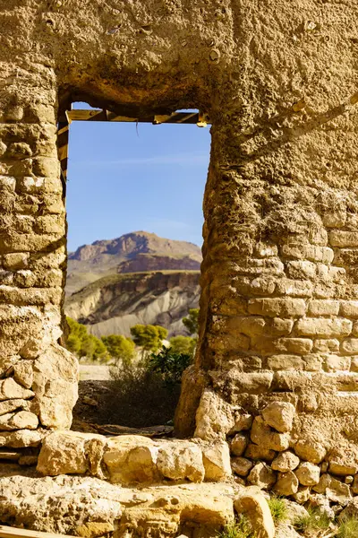 Τοποθεσία Ταινίας Χωριό Chorrillo Στη Sierra Alhamilla Ισπανία Τουριστικό Αξιοθέατο Εικόνα Αρχείου