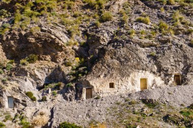 View of Los Banos old village, Sierra Alhamilla mountain range, Spain clipart