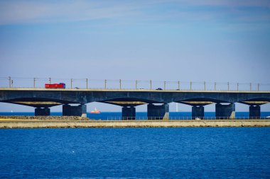 The bridge across the Great Belt - the Storebaelt Bridge in Denmark. clipart