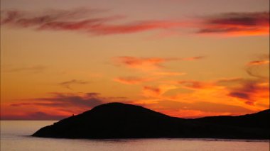 İspanya 'da Akdeniz üzerinde gün batımı