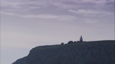 Santa Pola İspanya 'daki deniz feneri. Zaman aşımı