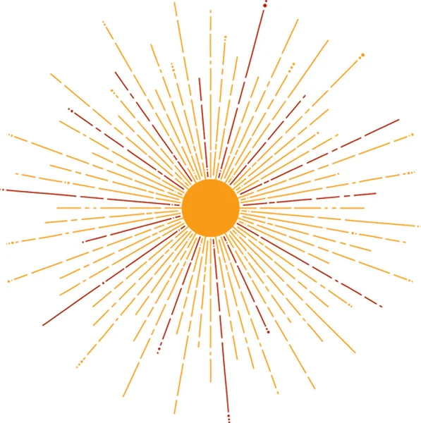 Boho Sunburst Εικονογράφηση Μινιμαλιστικό Ήλιο Ανατολή Τέχνη Ηλιοβασίλεμα Εικονογράφηση Αρχείου