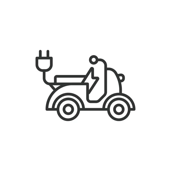 Электрический Скутер Значок Линии Мотоцикла Гибридные Машины Экологически Чистый Мбаппе — стоковый вектор