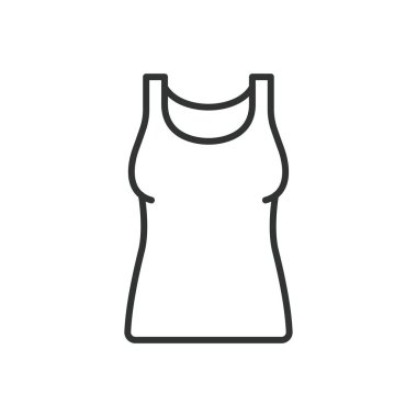 Singlet Kadın tasarımı. Simge, Singlet, Kadın, Tank, Top, Giyim, Kıyafet, Moda, Tarz Simgesi vektör illüstrasyonları Düzenlenebilir Kadın