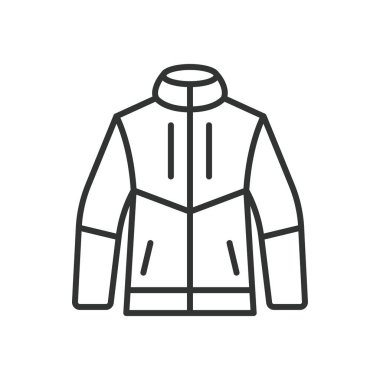 Spor ceketi çizgisi tasarımı. Spor, ceket, ikon vektör çizimleri. Spor ceketi düzenlenebilir vuruş simgesi