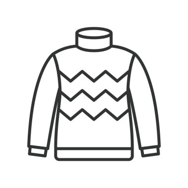 Süveter ikonu çizimi. Süveter, Giyim, Örgü, Giysi, Yün, Sıcaklık, Moda, Kazak vektör çizimleri Düzenlenebilir Çizim ikonu