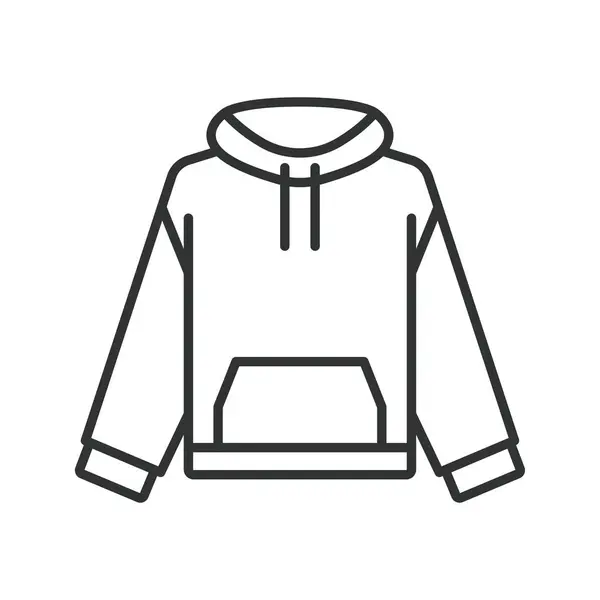 Hoodie Line Design Hoody Sweatshirt Hood Jacket Outfit Wear Icon — Stock Vector