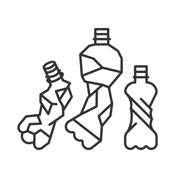Переработка Пэт Пластиковые Бутылки Готовы Переработке Скрученные Бутылки Векторный Полиэтиленовый Лицензионные Стоковые Векторы