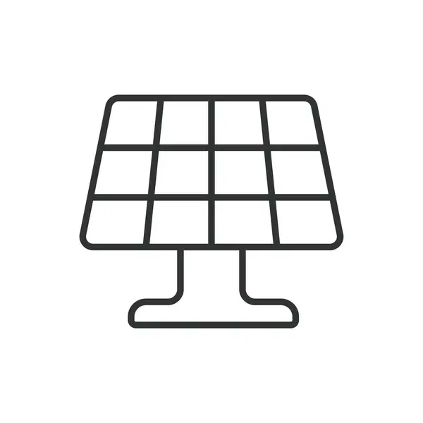 Ícone Painel Solar Design Linha Painel Sol Energia Renovável Fotovoltaica — Vetor de Stock