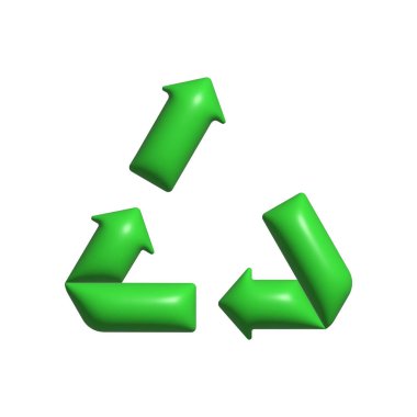 Yükseltme işareti 3d vektör simgesi. Upcycle, sign, 3d, simge, geri dönüşüm, oklar, yeniden kullanım, ok, çevre, yeşil, çevre dostu beyaz arka plan vektörü. Yükseltme işareti vektörü 3B simgesi