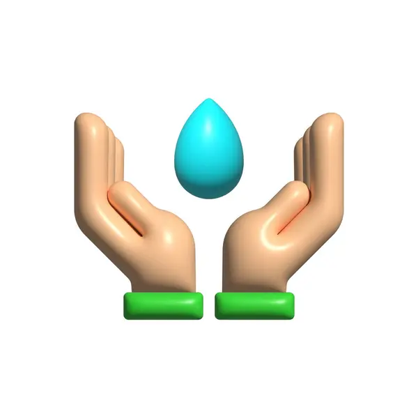 Hands Drop Water Vector Icon Hands Drop Water Icon Liquid — Stock Vector