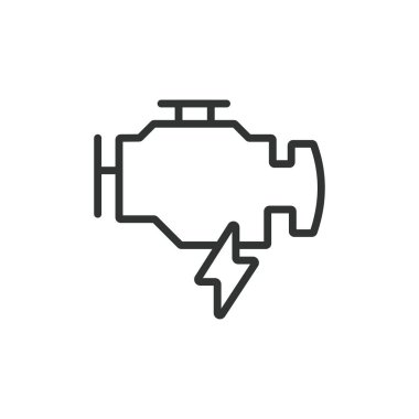 Motor, sıra dizaynında. Motor, Motor, Güç, Makine, Mekanizma, Otomotiv Teknolojisi beyaz arkaplan vektörü Motor düzenlenebilir vuruş simgesi