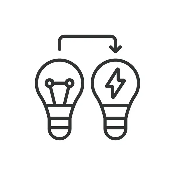 3Energy Efficient Lamp Line Design Energy Efficient Lamp Light Bulb — Stock Vector