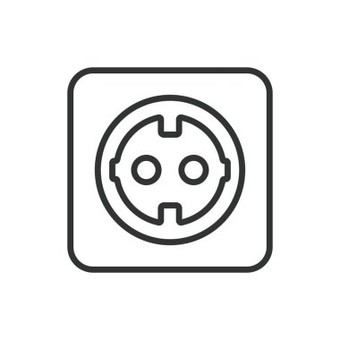 Soket, sıra dizaynında. Soket, Outlet, Plug, Electrical, Power, Wall, Enerji beyaz arkaplan vektörü Soket düzenlenebilir vuruş simgesi