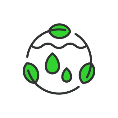 Su tasarrufu, hat tasarımı, yeşil. Su, kaydet, koru, damlacık, eko, çevre, beyaz arkaplan vektörü üzerindeki kaynak Su düzenlenebilir vuruş simgesini kaydet