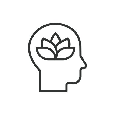 Saflık, sıra dizaynında. Sağlık, sağlık, rahatlama, kendine dikkat, refah, denge, beyaz arka plan vektöründe farkındalık. Sıhhat düzenlenebilir vuruş simgesi