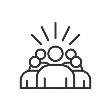 Destek grupları, sıra tasarımı. Grup terapisi, danışmanlık, akran desteği, akıl sağlığı, topluluk, beyaz arka plan vektöründe duygusal destek. Destek grupları düzenlenebilir vuruş simgesi