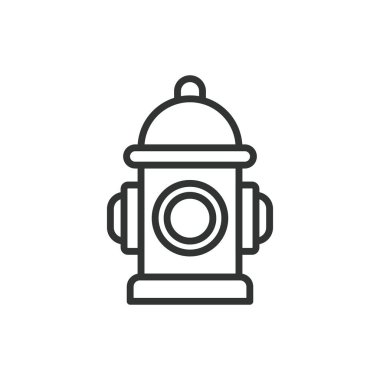 Yangın musluğu, sıra dizaynında. Yangın musluğu, su kaynağı, acil durum, güvenlik, itfaiye, kamu hizmetleri, beyaz arka planda kırmızı yangın musluğu. Yangın musluğu düzenlenebilir vuruş simgesi.