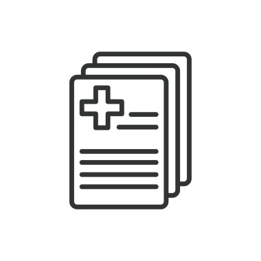 Hafıza kaybı, sıra dizaynında. Tıbbi geçmiş, hasta bilgileri, sağlık kayıtları, hasta geçmişi, beyaz arka plan vektöründeki tıbbi değerlendirme. Hafıza kaybı düzenlenebilir vuruş simgesi