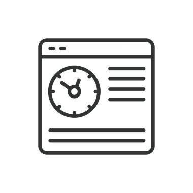 Web zaman yönetimi, sıra dizaynında. Web zaman yönetimi, üretkenlik, organizasyon, planlama, görevler, beyaz arka plan vektörü takvimi. Web zaman yönetimi düzenlenebilir vuruş simgesi