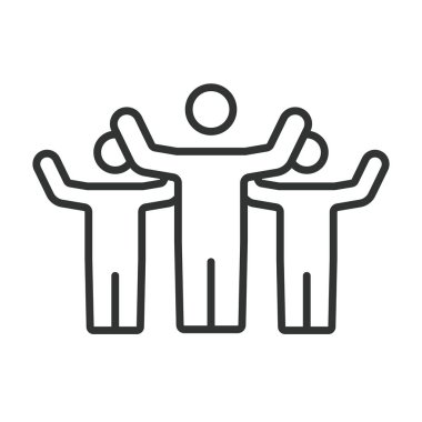 Sıraya dizilin millet. Eller yukarı millet, kutlama, takım çalışması, birlik, el kaldırma, destek, beyaz arka plandaki topluluk. Eller yukarı millet, çizgi tasarımı, düzenlenebilir vuruş simgesi