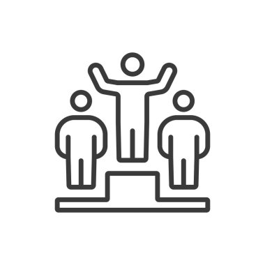 Kazanan merdivenler, sıra dizaynında. Kazanan, merdivenler, başarı, başarı, ilerleme, hedef, beyaz arka plan vektörüne tırman. Kazanan Merdivenler, sıra dizayn edilebilir vuruş simgesi